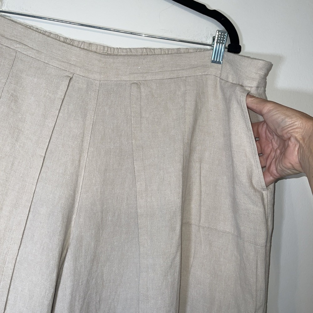 J Jill Pure Jill 3X Culottes Beige Linen Blend Wide Leg Crop Pants NWT Womens - Picture 4 of 11
